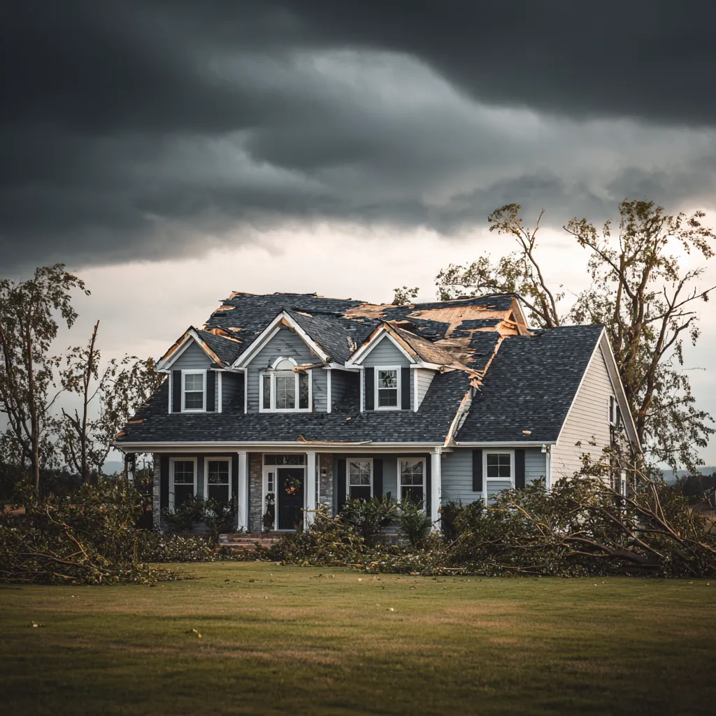 Storm damage requiring emergency repair